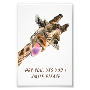 Lustiges Giraffenposter mit individuellem Text Fotodruck