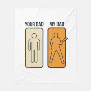 Lustiges Gitarre Papa Vintage Gravur Shirt Design_ Fleecedecke