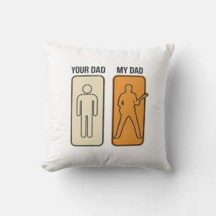 Lustiges Gitarre Papa Vintage Gravur Shirt Design_ Kissen