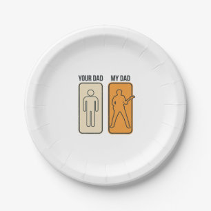 Lustiges Gitarre Papa Vintage Gravur Shirt Design_ Pappteller