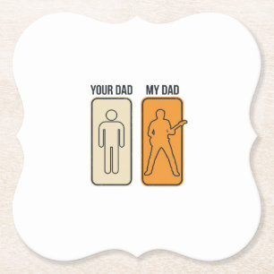 Lustiges Gitarre Papa Vintage Gravur Shirt Design_ Untersetzer