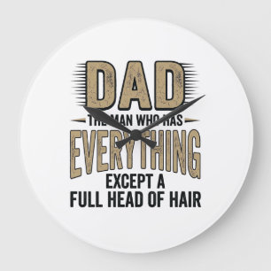 Lustiges Glatzen-Vater Vintage-Typografie-Shirt-De Große Wanduhr
