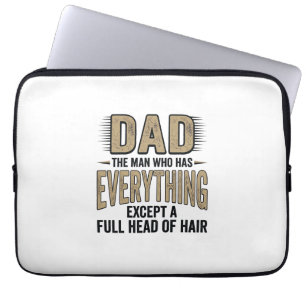Lustiges Glatzen-Vater Vintage-Typografie-Shirt-De Laptopschutzhülle