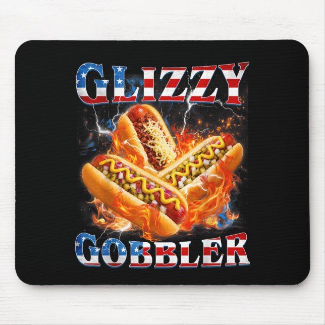 Lustiges Glizzy Gobbler Meme Witziger Hotdog Glizz Mousepad (Vorne)