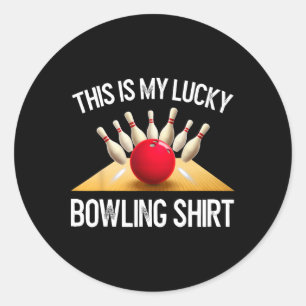 Lustiges Glückliches Bowling-Team Vintage Retro Ge Runder Aufkleber