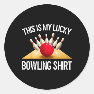 Lustiges Glückliches Bowling-Team Vintage Retro Ge Runder Aufkleber