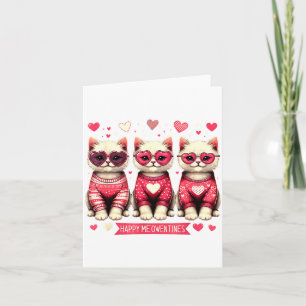 Lustiges Glückliches Meowentines Süßes Valentinsta Karte