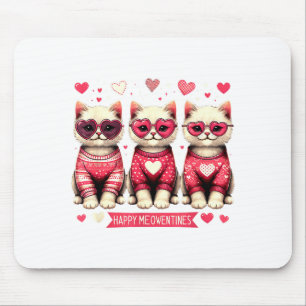 Lustiges Glückliches Meowentines Süßes Valentinsta Mousepad