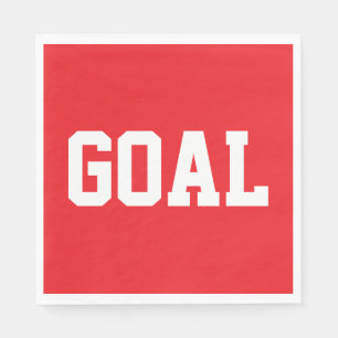 Lustiges GOAL weißer Athletik-Text auf sportlichem Serviette