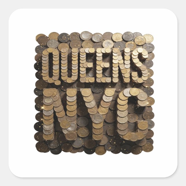 Lustiges Gold QUEENS NYC Geschenk Sticker (Vorderseite)
