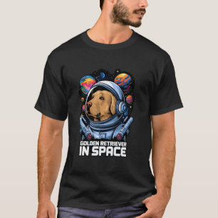 Lustiges Golden Retriever In Weltraum Design Kinde T-Shirt