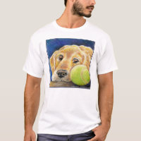 Lustiges golden retriever mit Tennisball