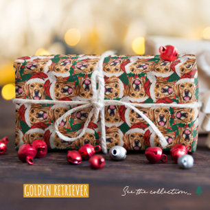 Lustiges Golden Retriever Weihnachtsmuster Geschenkpapier