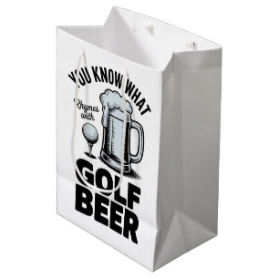 Lustiges Golf Bier Golfer Geschenk Bier Humor Golf Mittlere Geschenktüte