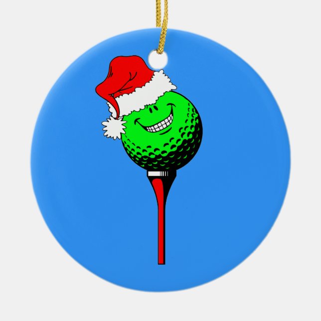lustiges Golf Weihnachten Keramik Ornament (Vorne)