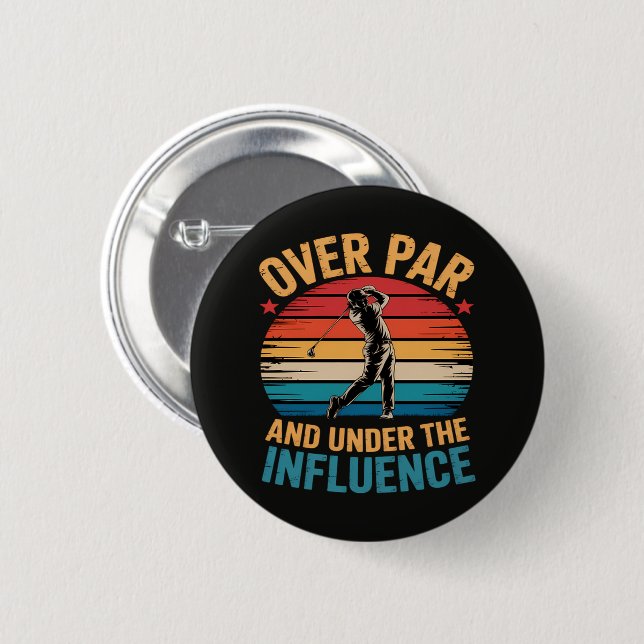 Lustiges Golfen mit Alkohol Button (Vorne & Hinten)