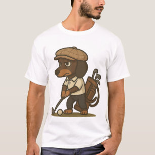 Lustiges Golfer-Geschenk � Dachshund auf dem Absch T-Shirt