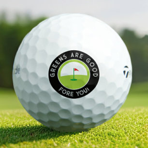 Lustiges Golfer-Geschenk – GREENS ARE GOOD FORE YO Golfball