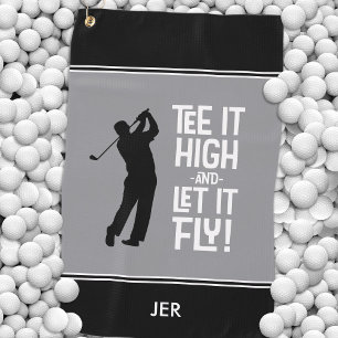 Lustiges Golfer-Zitat Benutzerdefiniert Grau Schwa Golfhandtuch