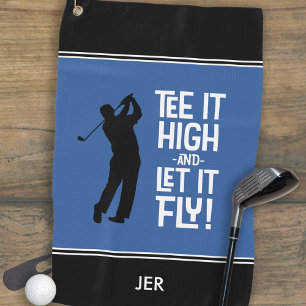 Lustiges Golfer-Zitat Benutzerdefiniert Schwarz & Golfhandtuch