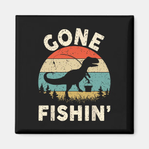 Lustiges Gone Fishing-Shirt Männer Frauen Jugend J Magnet