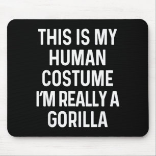 Lustiges Gorilla-Kostüm-Shirt Halloween Erwachsene Mousepad