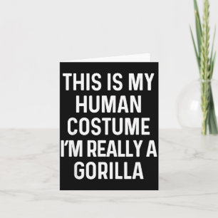 Lustiges Gorillakostüm-Shirt Halloween Erwachsene Karte