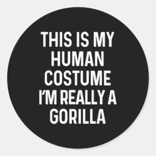 Lustiges Gorillakostüm-Shirt Halloween Erwachsene Runder Aufkleber