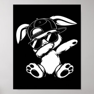 Lustiges Grafik-Meme-Dabbing-Kaninchen für Männer Poster