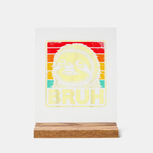 Lustiges Grafik-Meme Faultier Bruh für Jungen Mädc Acrylschild