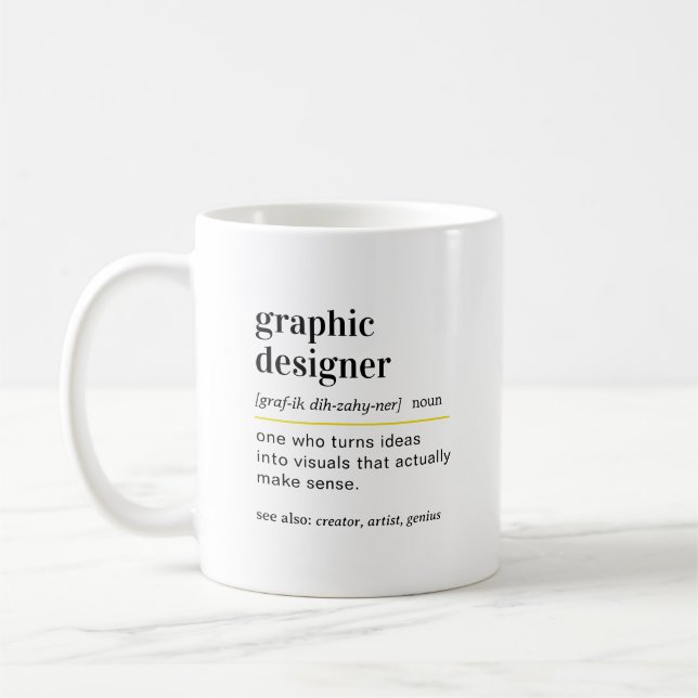 Lustiges Grafikdesigner-Definition Geschenk Kaffeetasse (Links)