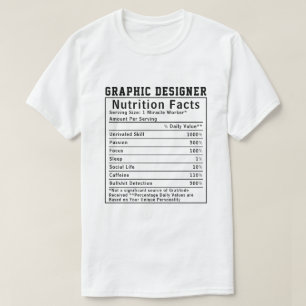Lustiges Grafikdesigner-Ernährungsfakten Chef-Gesc T-Shirt
