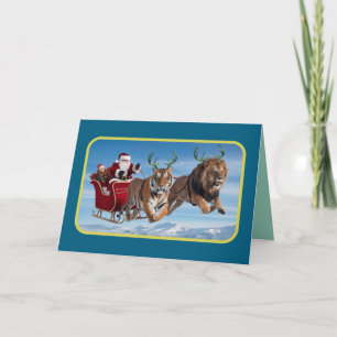 Lustiges großes Katzen-Weihnachten Feiertagskarte