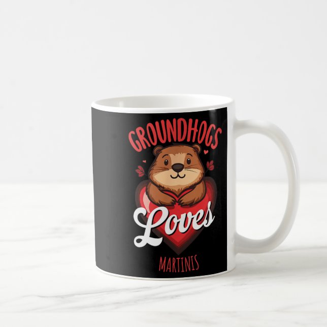 Lustiges Groundhog Day Martini-Design, das Erdhörn Kaffeetasse (Rechts)