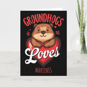 Lustiges Groundhog Day Martini-Design Groundhogs l Karte