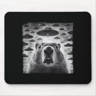 Lustiges Groundhog-Selfie mit Alien-Ufos Groundhog Mousepad