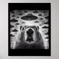 Lustiges Groundhog-Selfie mit Alien-Ufos Groundhog