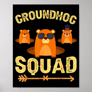 Lustiges Groundhog-Squad-Shirt Frohen Groundhog-Ta Poster