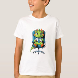 Lustiges grünes Drachen Cartoon Kinder T-Shirt