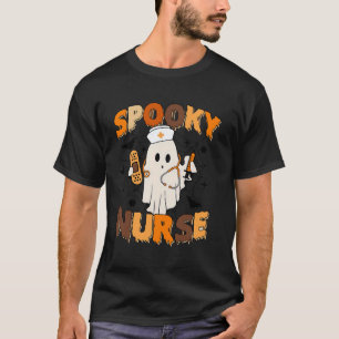 Lustiges gruseliges Krankenschwester-Geist Boo Cre T-Shirt