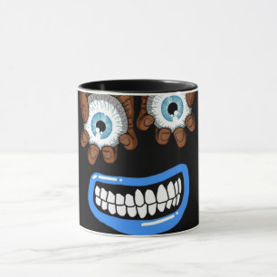 Lustiges gruseliges Monster-Gesicht Schwarze Kaffe Tasse