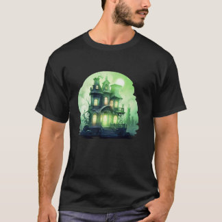Lustiges Gruseliges Spukhaus Cartoon Cute Gruselig T-Shirt