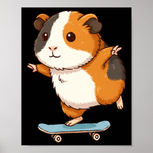 Lustiges Guinea G Skater Skateboard Ballerina Zoo  Poster