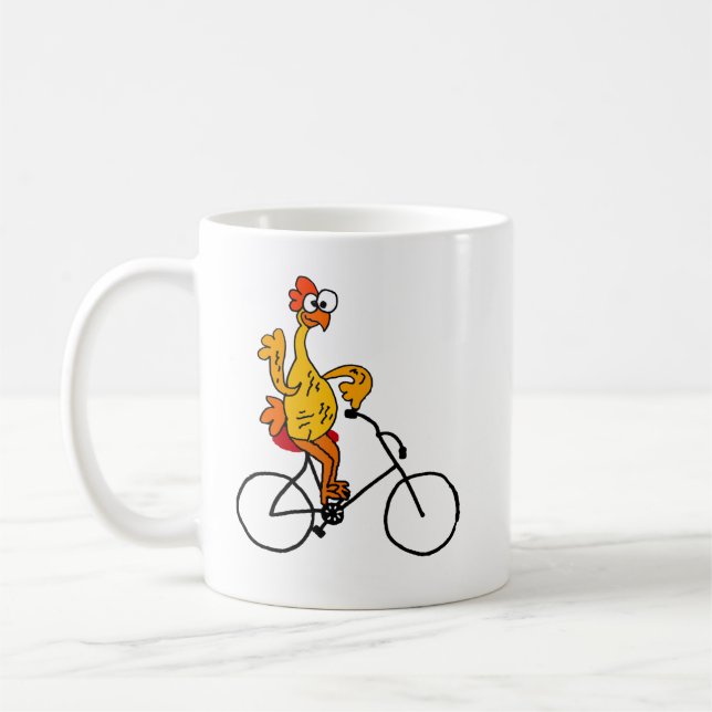 Lustiges Gummihuhn-Reitfahrrad Kaffeetasse (Links)