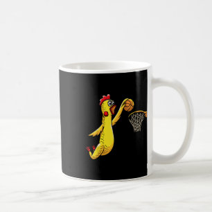 Lustiges Gummihuhn spielt Skelett-Spieler-Sport Kaffeetasse