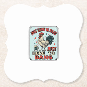 Lustiges Hahn Vintage-Stich-Shirt-Design (2)_1 Untersetzer