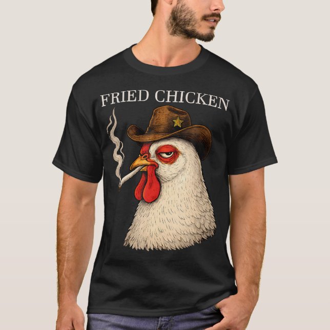 Lustiges Hähnchen Meme mit Einstellung T-Shirt (Vorderseite)