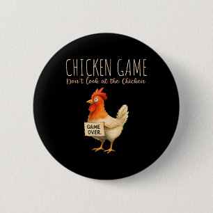 Lustiges Hahnen-Design für Hühner-Spiel  Button