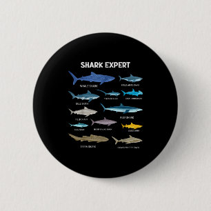 Lustiges Hai-T-Shirt für Männer, Ozeanfisch, Kinde Button