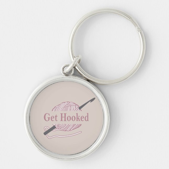 lustiges Häkelkoketter-Sprichwort Schlüsselanhänger (Vorne)